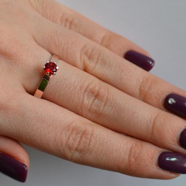 Срібна каблучка з золотими напайками