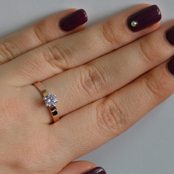 Срібна каблучка з золотими напайками