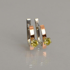 Срібні сережки з пластинами із золота