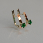 Срібні сережки з пластинами із золота