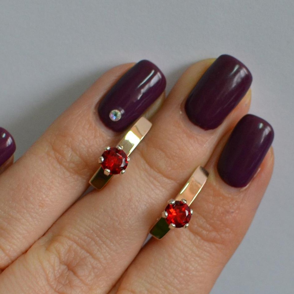 Срібні сережки з пластинами із золота