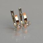 Срібні сережки з пластинами із золота