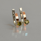 Срібні сережки з пластинами із золота