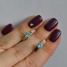 Срібні сережки з пластинами із золота