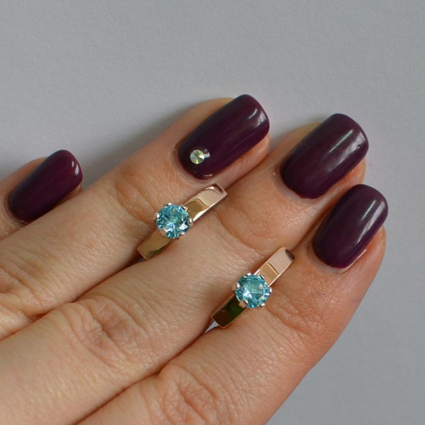 Срібні сережки з пластинами із золота