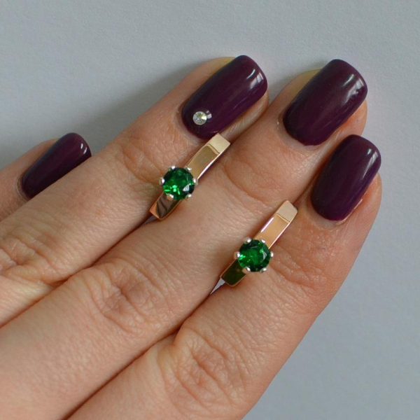 Срібні сережки з пластинами із золота