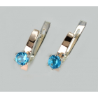 Срібні сережки з пластинами із золота