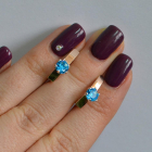 Срібні сережки з пластинами із золота