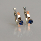 Срібні сережки з пластинами із золота