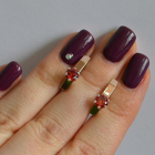 Срібні сережки з пластинами із золота