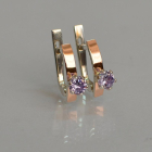 Срібні сережки з пластинами із золота