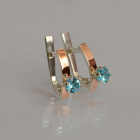 Срібні сережки з пластинами із золота