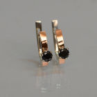 Срібні сережки з пластинами із золота