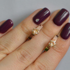 Срібні сережки з пластинами із золота