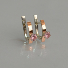 Срібні сережки з пластинами із золота