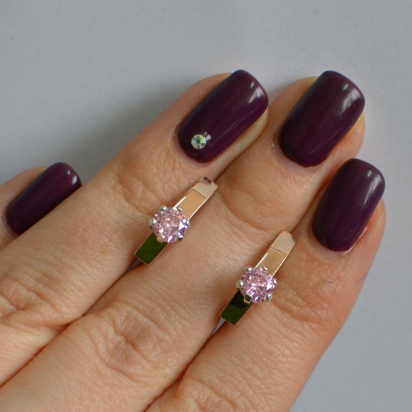 Срібні сережки з пластинами із золота