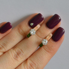 Срібні сережки з пластинами із золота