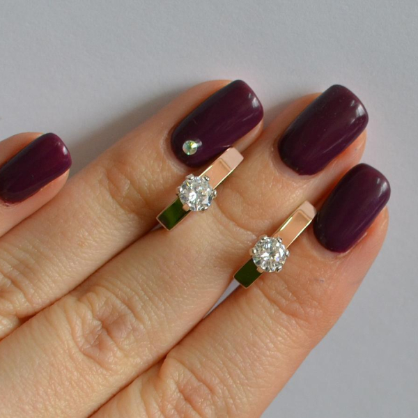 Срібні сережки з пластинами із золота