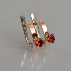 Срібні сережки з пластинами із золота