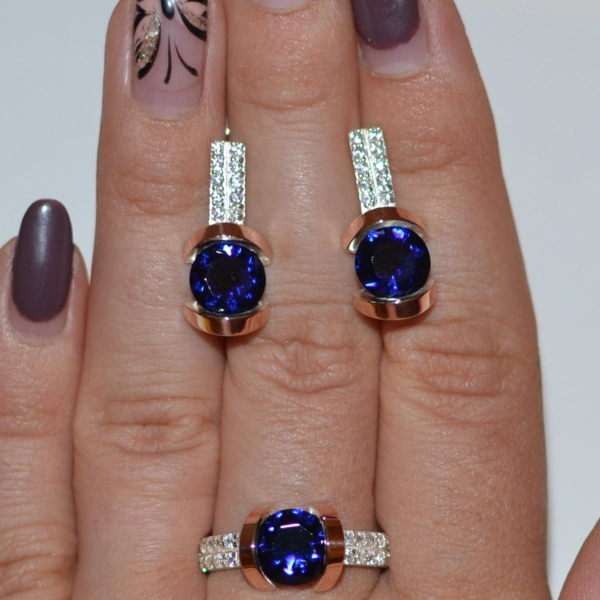 Срібний гарнітур з золотими накладками