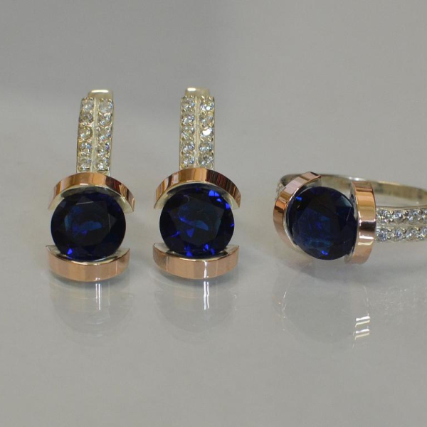 Срібний гарнітур з золотими накладками