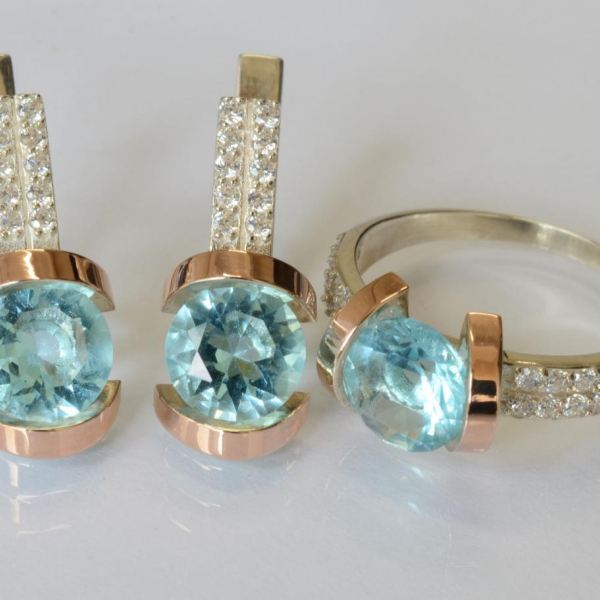 Срібний гарнітур з золотими накладками