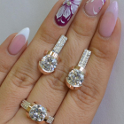 Срібний гарнітур з золотими накладками