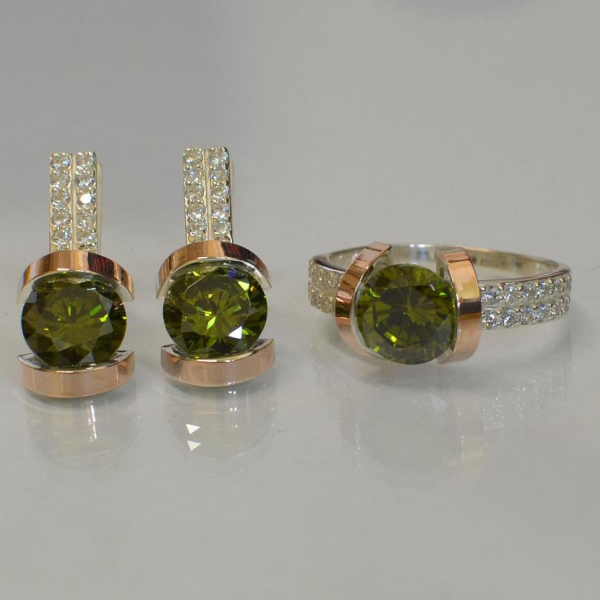 Срібний гарнітур з золотими накладками