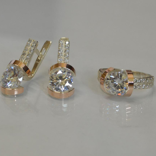 Срібний гарнітур з золотими накладками