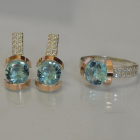 Срібний гарнітур з золотими накладками