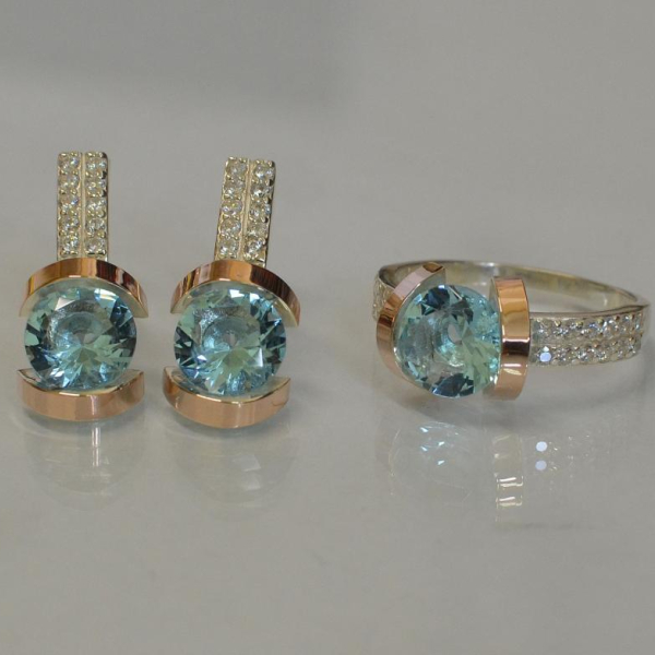 Срібний гарнітур з золотими накладками