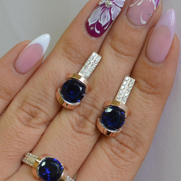 Срібний гарнітур з золотими накладками