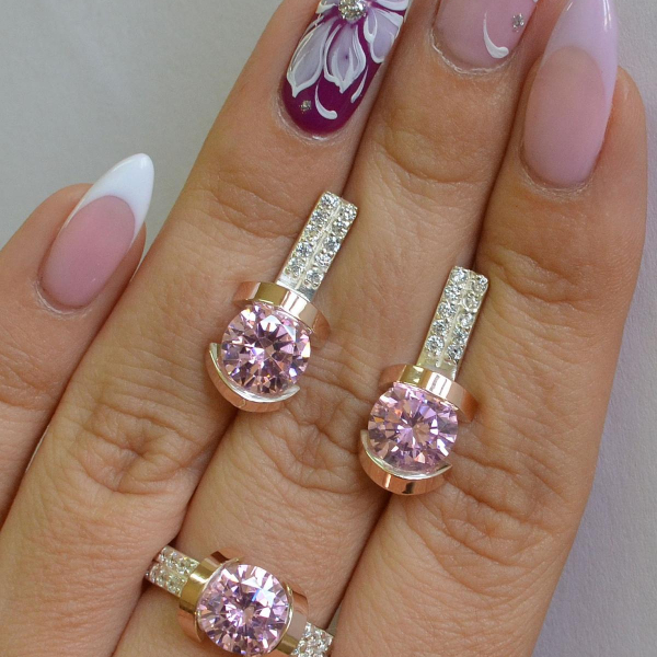 Срібний гарнітур з золотими накладками