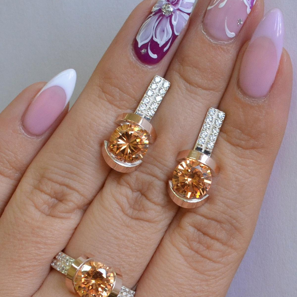 Срібний гарнітур з золотими накладками