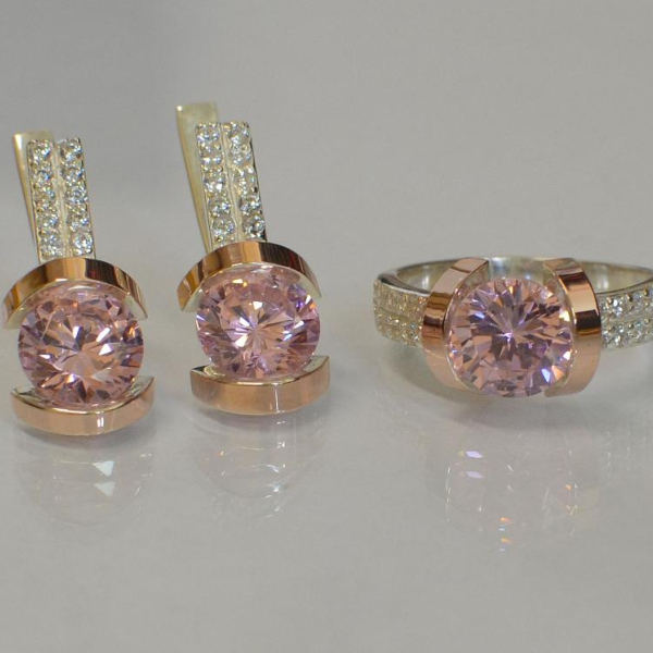 Срібний гарнітур з золотими накладками