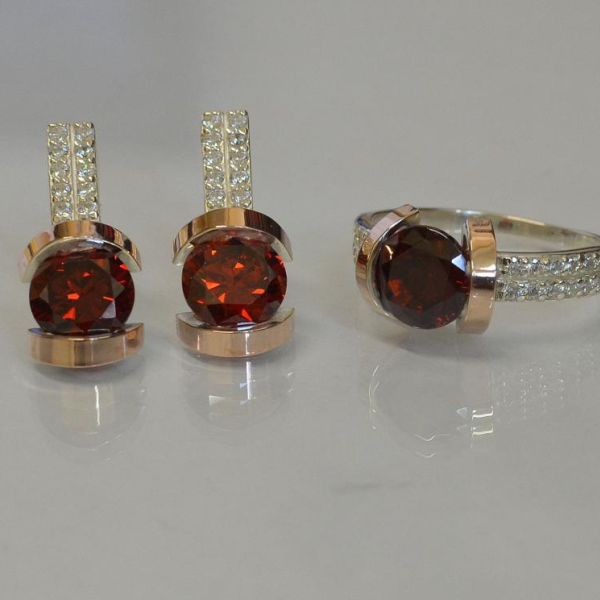 Срібний гарнітур з золотими накладками