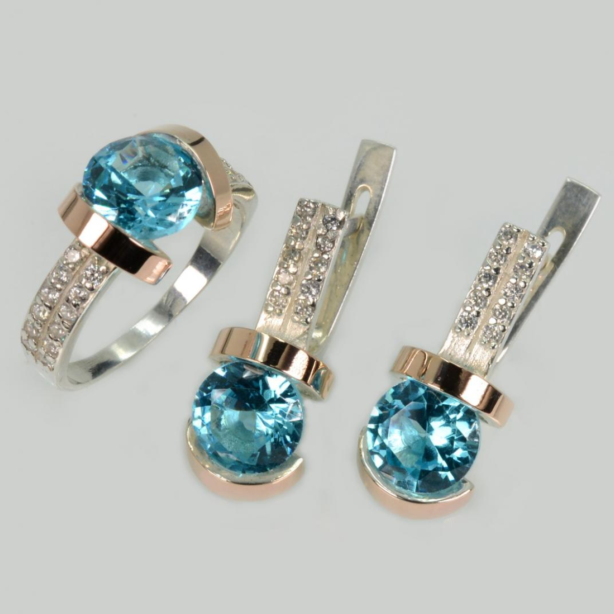 Срібний гарнітур з золотими накладками