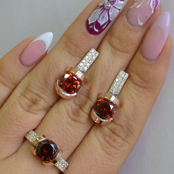 Срібний гарнітур з золотими накладками