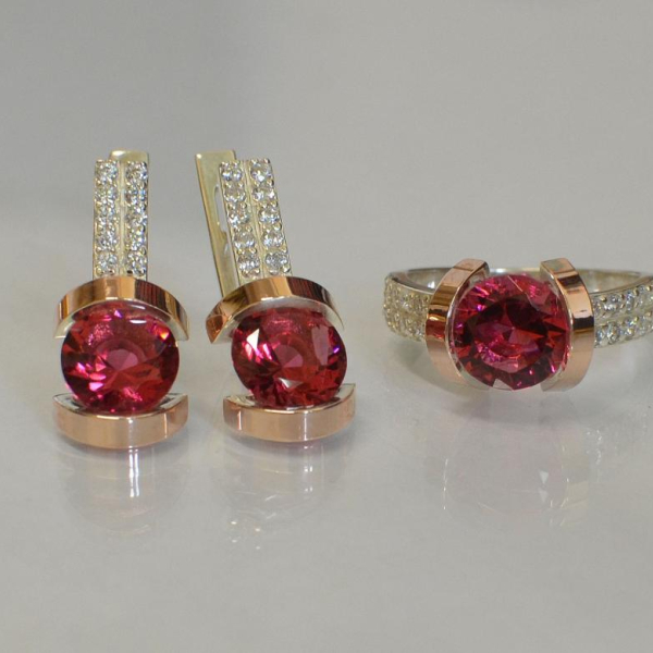 Срібний гарнітур з золотими накладками