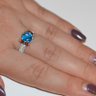 Срібна каблучка  зі вставками з золота