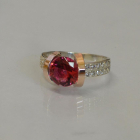 Срібна каблучка  зі вставками з золота