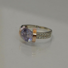 Срібна каблучка  зі вставками з золота