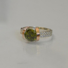 Срібна каблучка  зі вставками з золота