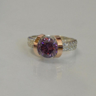 Срібна каблучка  зі вставками з золота