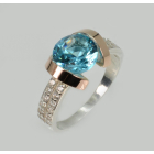 Срібна каблучка  зі вставками з золота