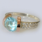 Срібна каблучка  зі вставками з золота