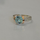 Срібна каблучка  зі вставками з золота