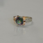 Срібна каблучка  зі вставками з золота