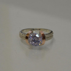 Срібна каблучка  зі вставками з золота