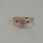 Срібна каблучка  зі вставками з золота